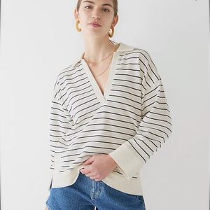 University Terry V-neck Striped polo shirt